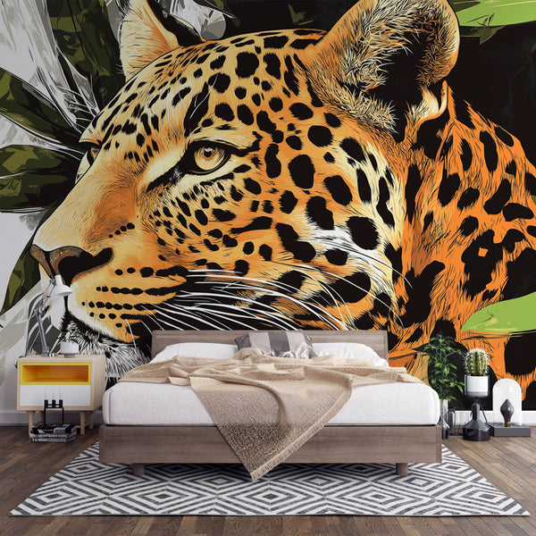 Powerful Leopard Portrait Wallpaper in the Jungle