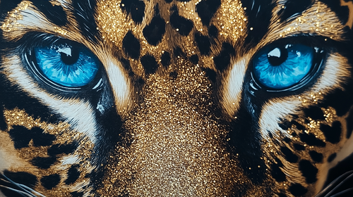 Blue-Eyed Leopard Wallpaper | Captivating Gaze Mural