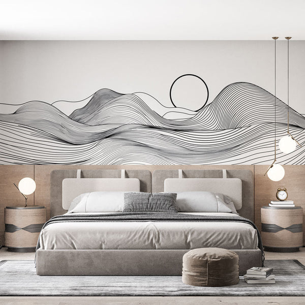 Wavy Lines Wallpaper | Minimalism in Black and White