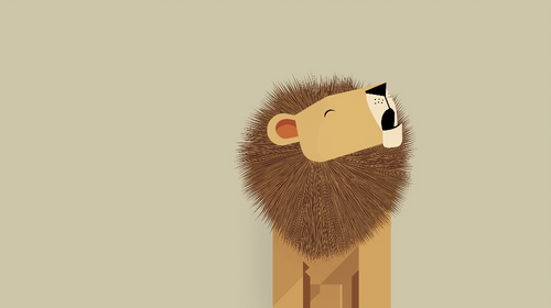 Cute Lion Wallpaper | Stylized Lion with a Textured Mane