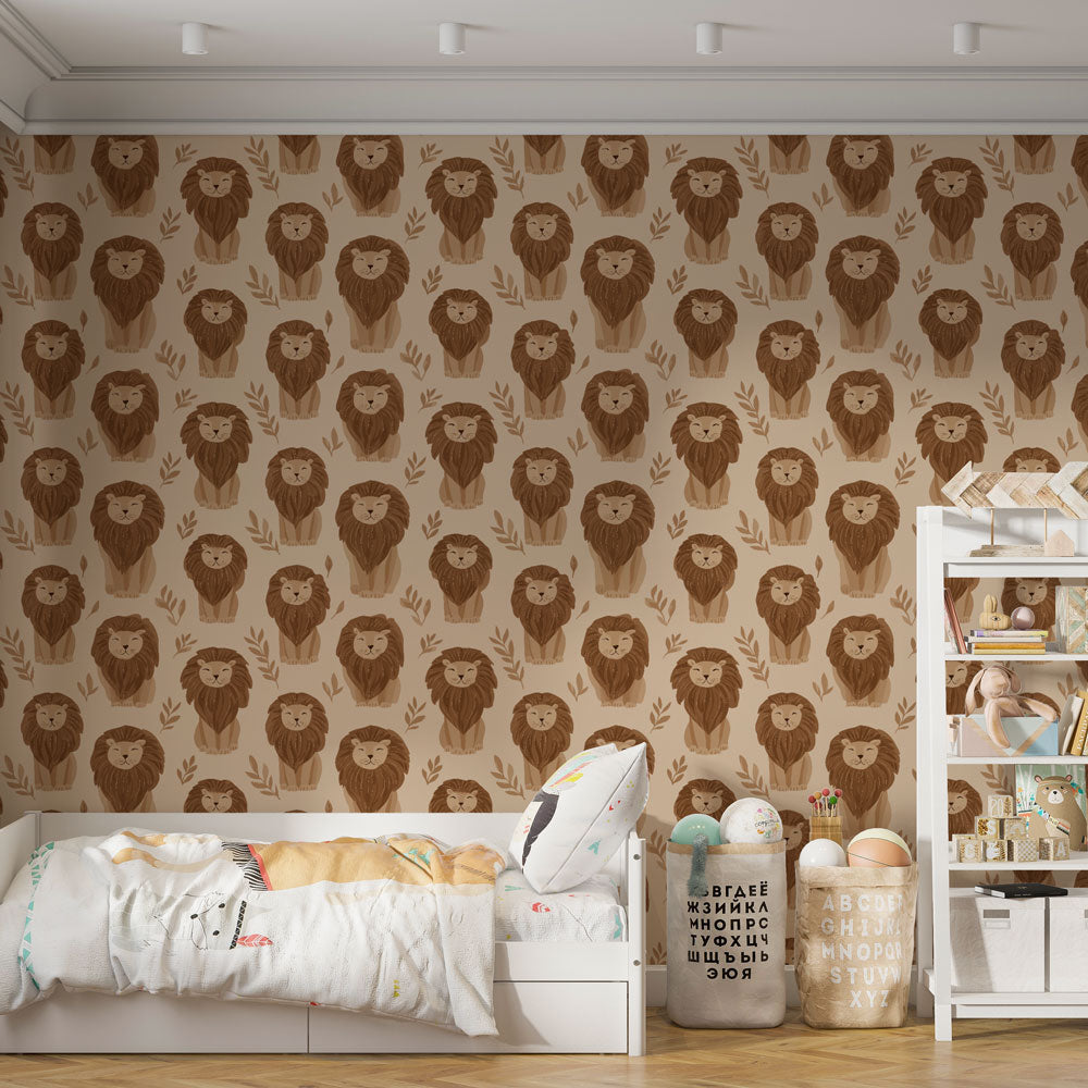 Lion Wallpaper | Friendly Lions and Foliage Wall Mural