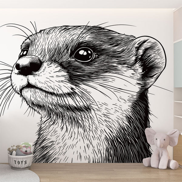 Otter Wallpaper | Detailed Otter with Fine Expressive Lines