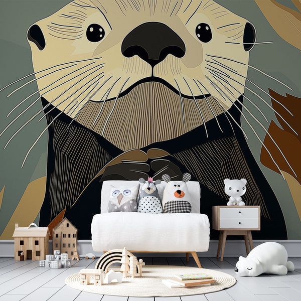 Otter Wallpaper | Modern Otter Surrounded by Foliage