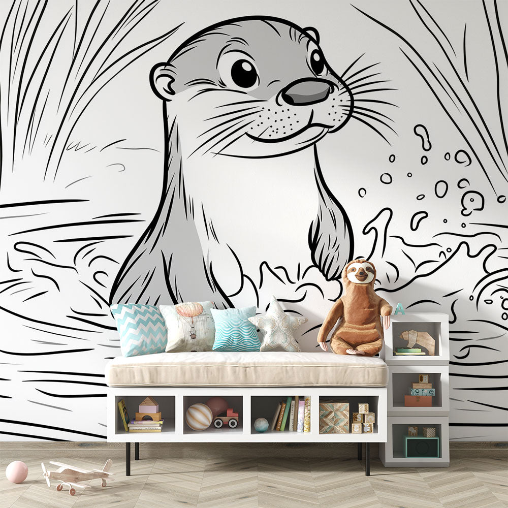 Otter Wallpaper | Playful Otter Splashing in Water