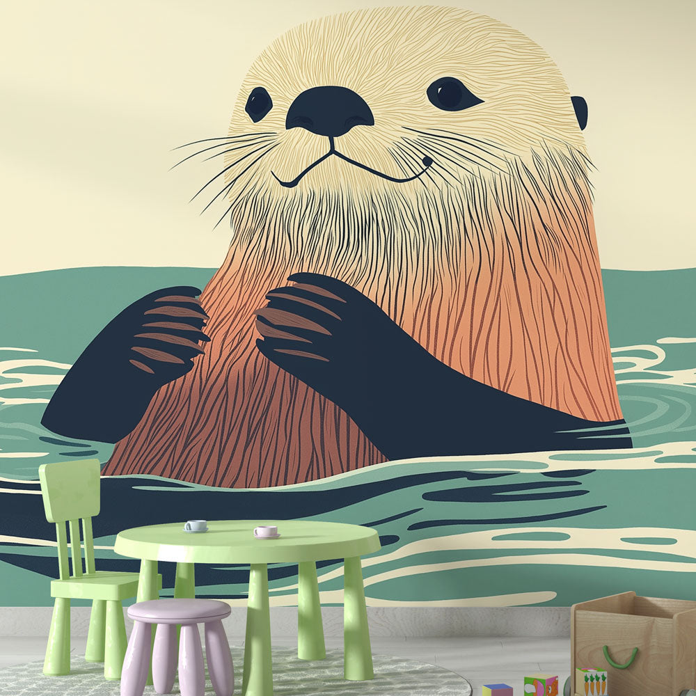 Otter Wallpaper | Cute Otter Floating in Water