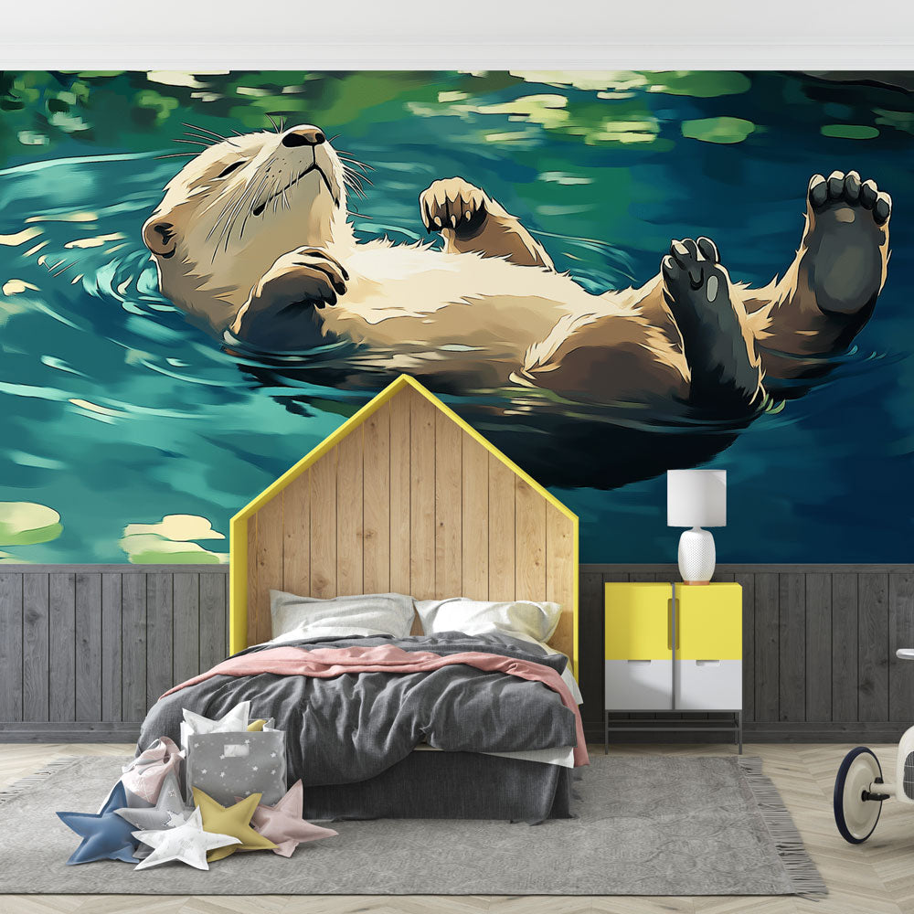 Otter Wallpaper | Otter Floating Peacefully in Water