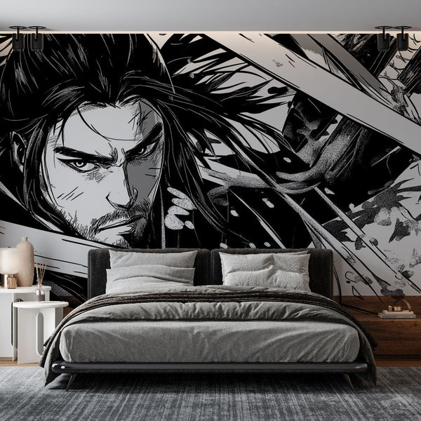 Manga Wallpaper | Graphic Art in Black and White