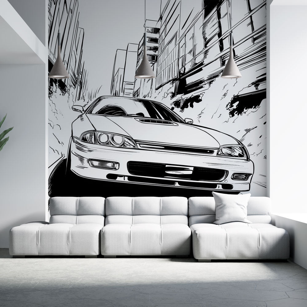 Manga Wallpaper | Dynamic Black and White Design