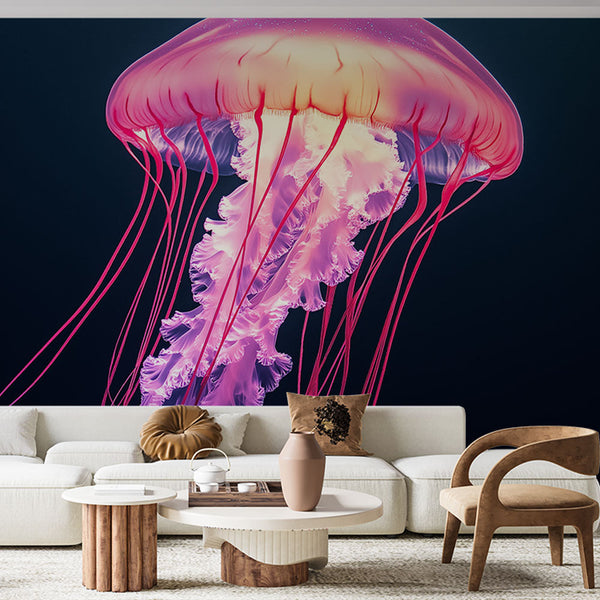 Jellyfish Wallpaper | Colourful Illuminated Floating Medusa