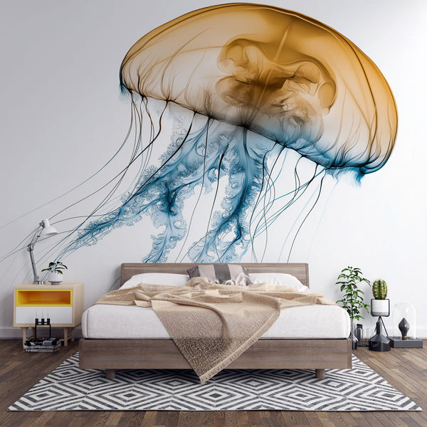 Jellyfish Wallpaper | Elegant Orange and Blue Jellyfish