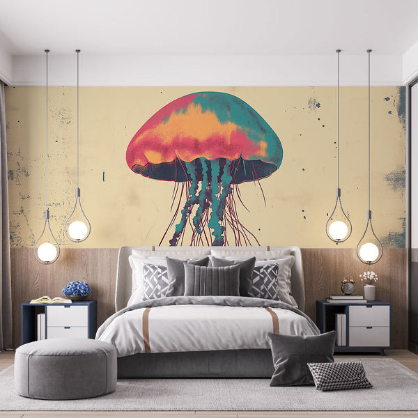 Jellyfish Wallpaper | Artistic Jellyfish on Textured Backdrop