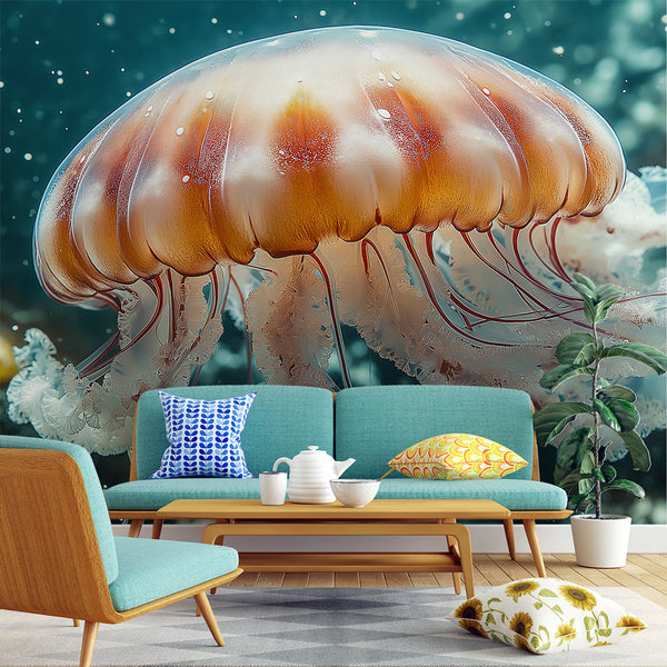 Jellyfish Wallpaper | Coloured Medusa in Bright Clear Waters