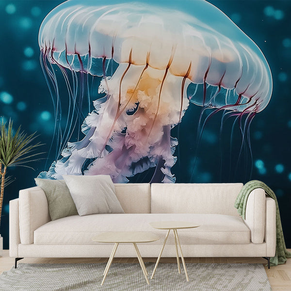 Jellyfish Wallpaper | Floating Medusa in an Elegant Ocean