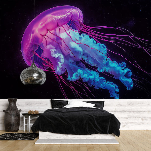 Jellyfish Wallpaper | Colourful Jellyfish on Dark Background