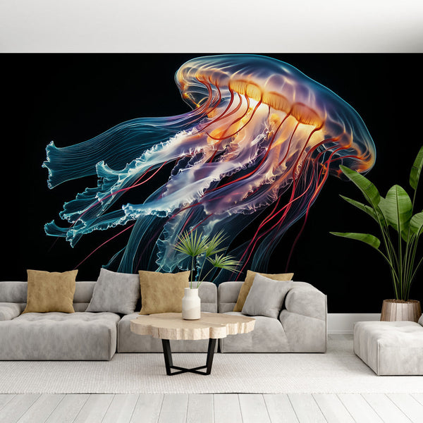 Jellyfish Wallpaper | Floating Jellyfish in Bright Translucent Colors