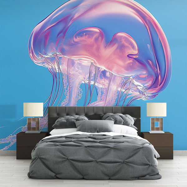 Jellyfish Wallpaper | Coloured Medusas on Calming Aquatic