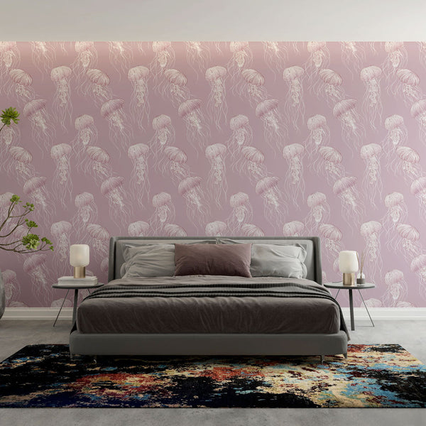 Jellyfish Wallpaper | Delicate Pink Ocean Wall Mural