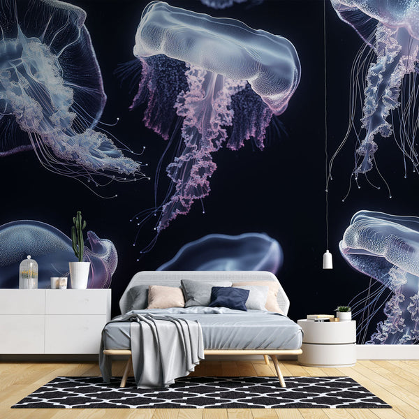 Jellyfish Wallpaper | Translucent Jellyfish on Dark Backdrop