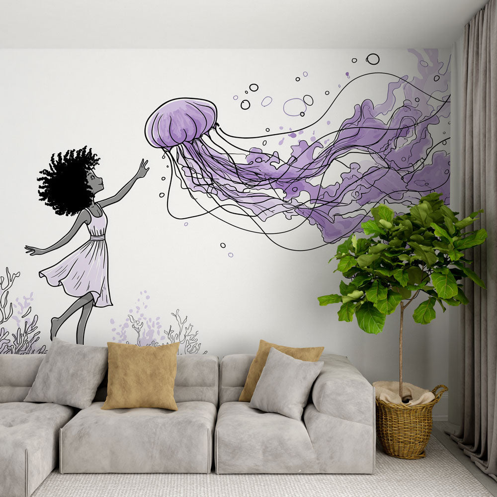 Jellyfish Wallpaper | Dreamy Underwater Scene Wall Mural