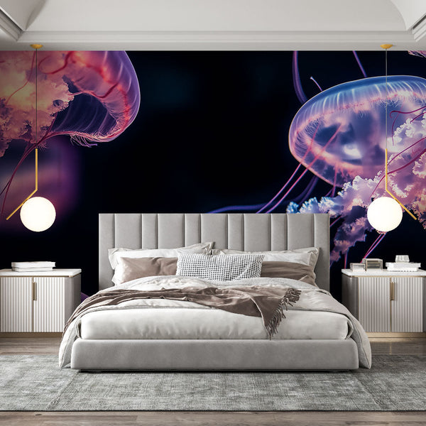Jellyfish Wallpaper | Elegant Violet and Rose Jellyfish