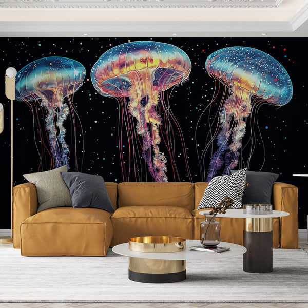 Jellyfish Wallpaper | Colorful Jellyfish Floating in Space