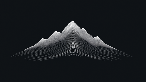 Abstract Mountain Wallpaper | White Peaks on Black