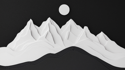 Abstract Mountains Wallpaper | Monochrome Relief Wall Mural