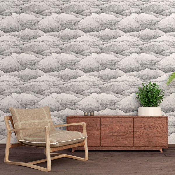 Mountain Wallpaper | Black and White Landscape Wall Mural