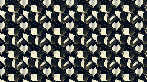 Black & White Leaves Wallpaper | Dark Wall Mural