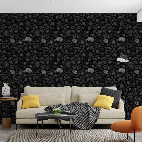 Mineral Wallpaper | Black and White Stone Texture Wall Mural