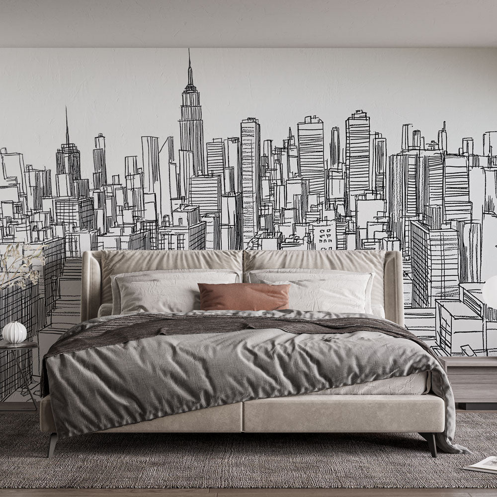 Graphic New York Wallpaper | Modern Skyline Wall Mural