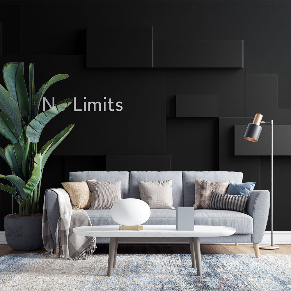No Limits Wallpaper | Geometric Black and White Wall Mural