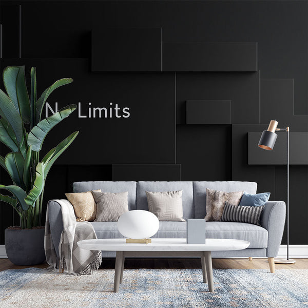 No Limits Wallpaper | Geometric Black and White Wall Mural