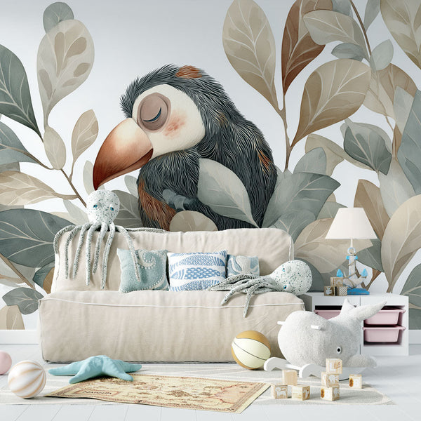 Tropical Bird Wallpaper | Toucan Among Delicate Leaves