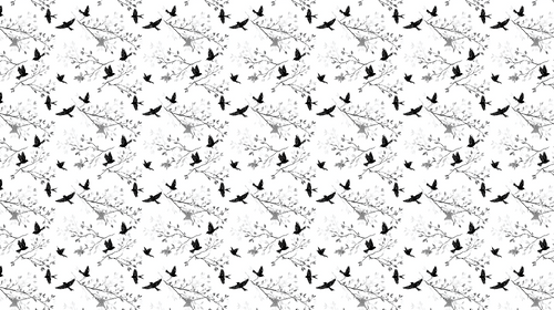 Birds and Branches Wallpaper | Black Flock on White