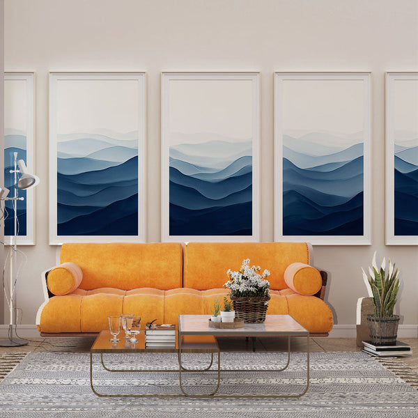 Marine Ripples Blue Gradient Wallpaper | Wall Mural