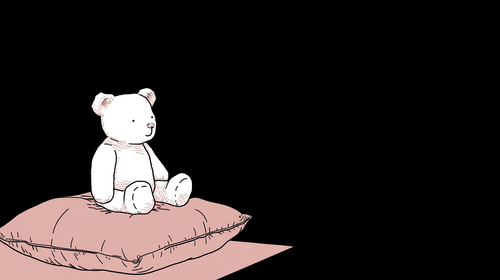 Cute Teddy Bear Wallpaper | Plush Bear on a Soft Cushion
