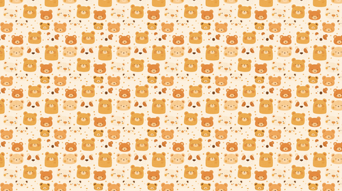 Cute Bear Wallpaper | Brown and Cream Bear Wall Mural