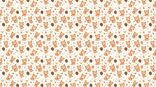 Cute Bear Wallpaper | Bears with Balloons and Stars Wall Mural