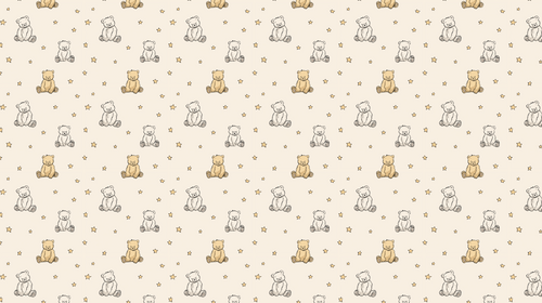 Cute Bear Wallpaper | Bears and Gold Stars Wall Mural