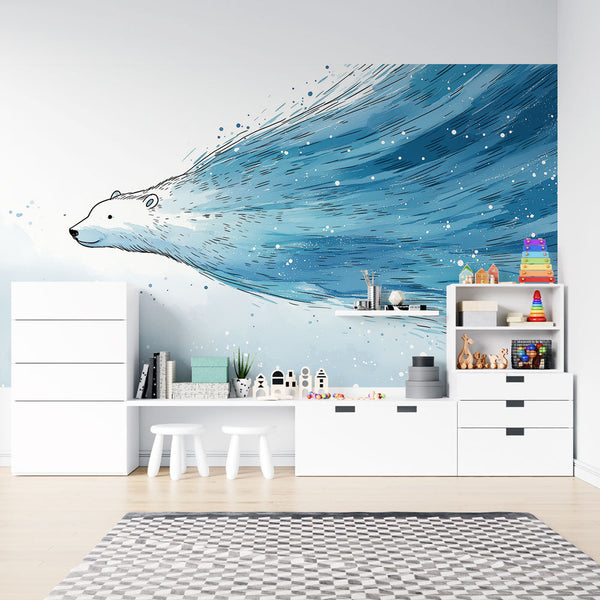 Polar Bear Wallpaper | Bear Dissolving into Blue Water