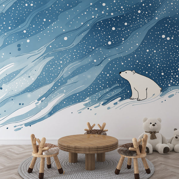 Polar Bear Wallpaper | Polar Bear Watching Snowflakes