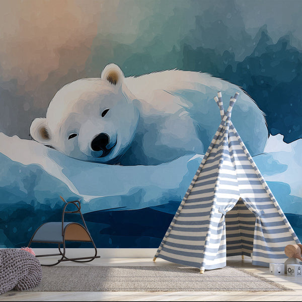 Polar Bear Wallpaper | Sleeping Bear on an Arctic Iceberg