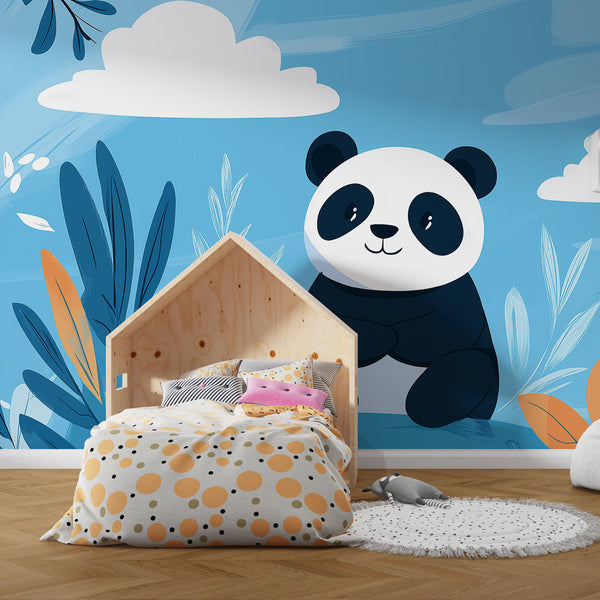 Stylized Panda Wallpaper | Natural Landscape Wall Mural