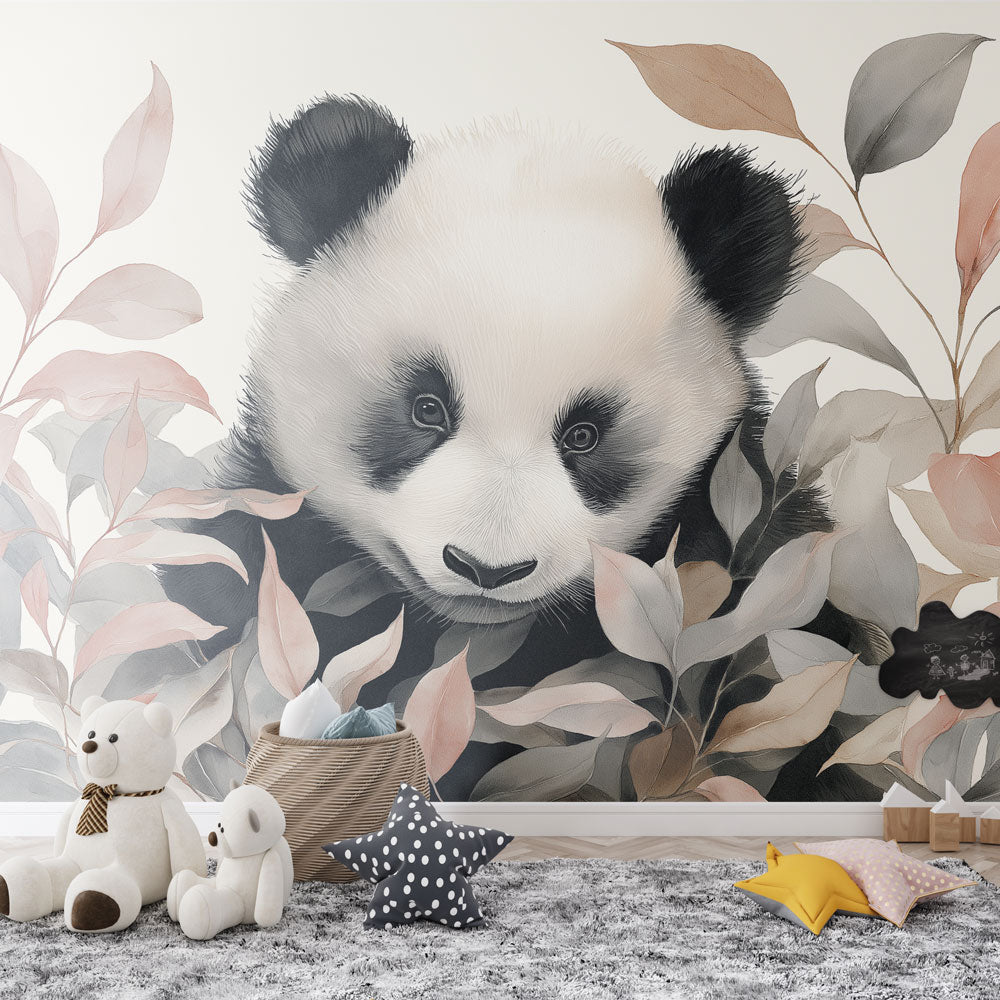 Panda Wallpaper | Adorable Panda Among Delicate Foliage
