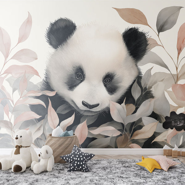 Panda Wallpaper | Adorable Panda Among Delicate Foliage