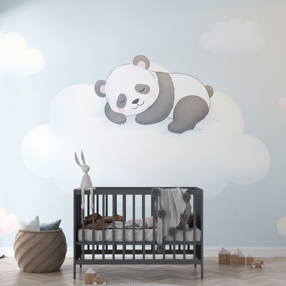 Panda Wallpaper | Sleeping Panda on a Cloud Wall Mural