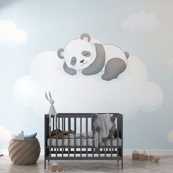 Panda Wallpaper | Sleeping Panda on a Cloud Wall Mural