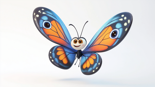 Animated Butterfly Wallpaper | Colourful Children's Bedroom