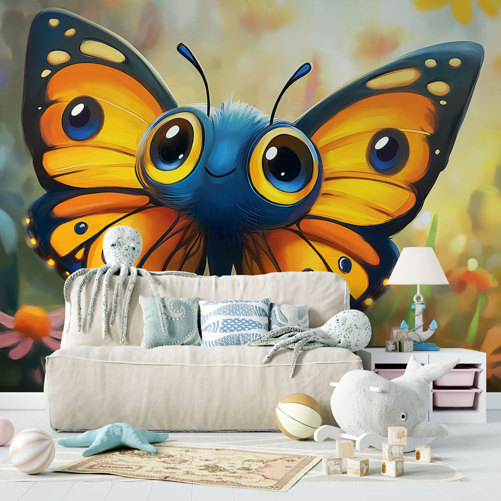 Colorful butterfly wallpaper | Smiling illustration with bright wings
